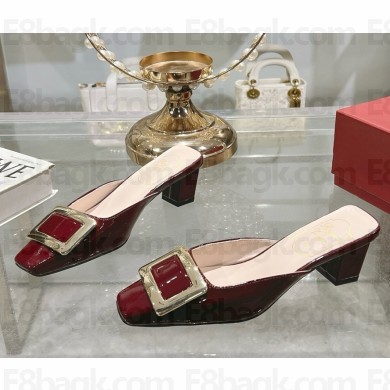 Roger Vivier belle Vivier mules in patent leather burgundy 2025