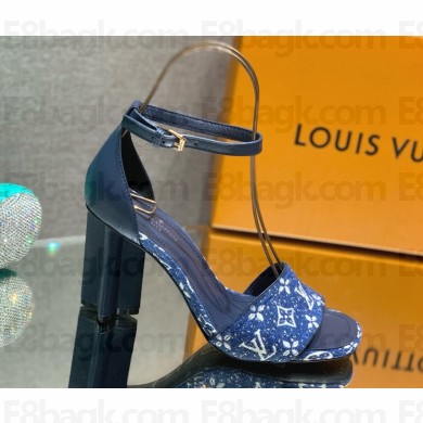 Louis Vuitton 1AAZT0 SILHOUETTE sandal Monogram denim 033103 heel 8cm 2025