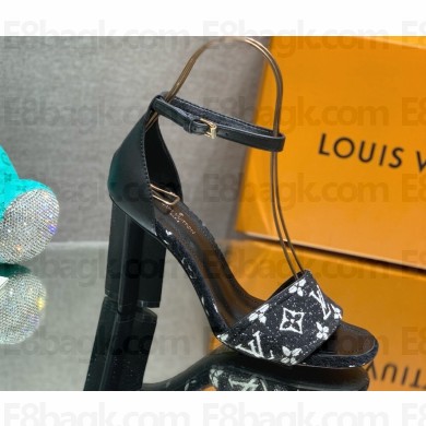 Louis Vuitton 1AAZT0 SILHOUETTE sandal Monogram denim 033109 heel 8cm 2025