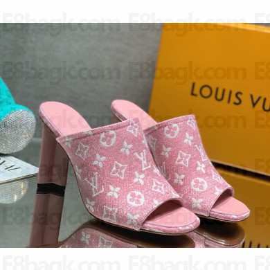 Louis Vuitton 1AAZUE  SILHOUETTE mule Monogram denim 033105 heel 8cm 2025