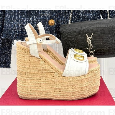 Valentino Garavani VLOGO Espadrille Wedge Sandal white 2025 