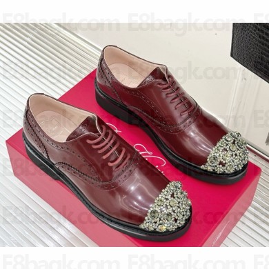 Roger Vivier Viv' Rangers Lace-ups in leather Burgundy 2025