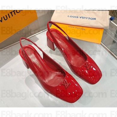 Louis Vuitton 1AGY71 Swing Slingback Pump Patent calf leather red heel 5.5cm 2025