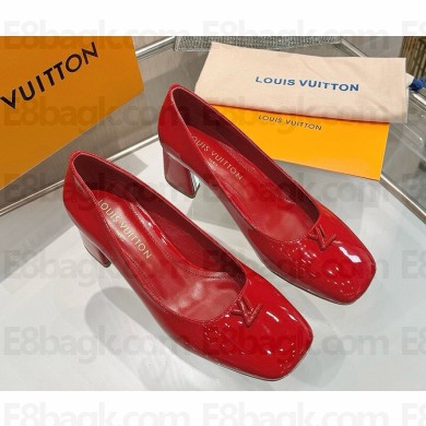 Louis Vuitton 1AGUAT Swing Pump red patent calf leather heel 5.5cm 2025