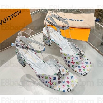 Louis Vuitton 1AGUQT Swing Sandal Multicolored Monogram coated canvas heel 5.5cm 2025