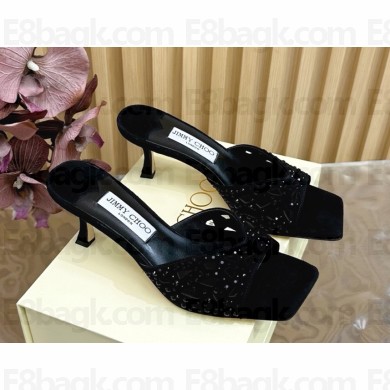 Jimmy Choo Skye 65 suede with crystal Sandals black 2025