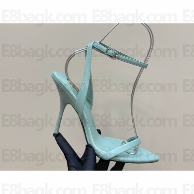 Saint Laurent heel 10.5cm sandals smooth leather light blue 041607 2025