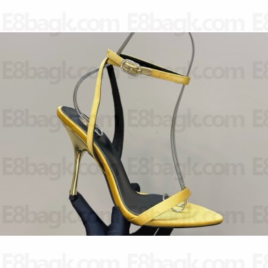 Saint Laurent heel 10.5cm sandals silk yellow 041604 2025
