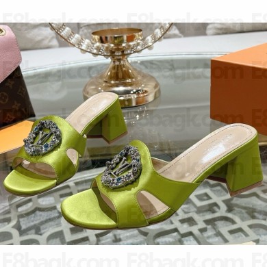 Louis Vuitton Satin Madeleine Slide Mule Sandals 040103 heel 5.5cm 2025