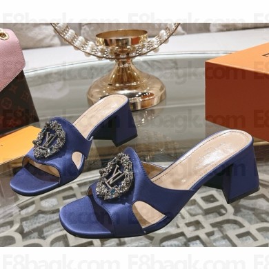 Louis Vuitton Satin Madeleine Slide Mule Sandals 040110 heel 5.5cm 2025