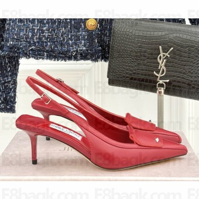 Jimmy Choo heel 6cm slingback pumps leather red 2025