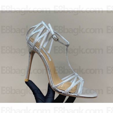 Aquazzura Forever More Sandal 100 silver 2025