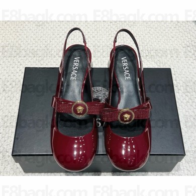 Versace 30mm Gianni Ribbon slingback pumps burgundy 2025
