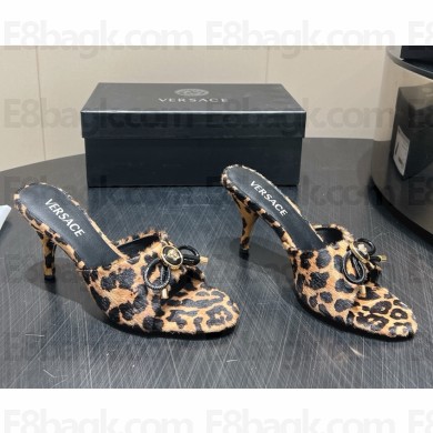 Versace Leopard Opera Bow Mules 75 mm Animalier 2025