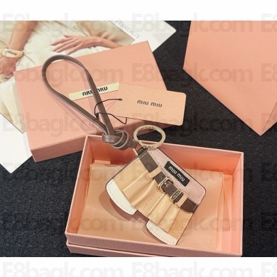 MIU MIU Leather keychain trick nude pink 2025