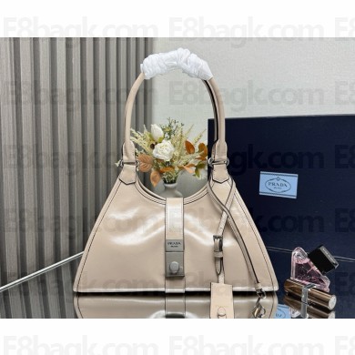 PRADA MEDIUM leather tote bag 1BG563 beige 2025