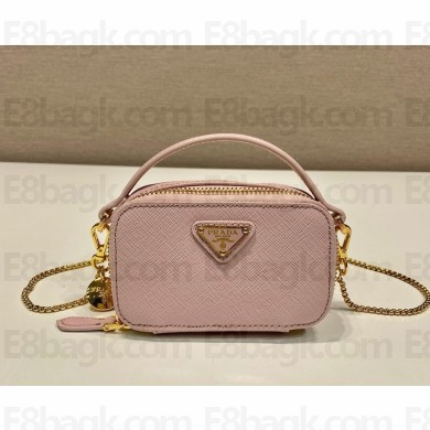 PRADA Saffiano leather mini-pouch 1NR025 Alabaster Pink 2025