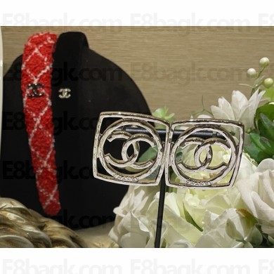 Chanel Stud Earrings Metal Silver ABC422 2025