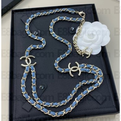 Chanel CHAIN BELT Metal & Denim Gold & Blue ABF177 2025