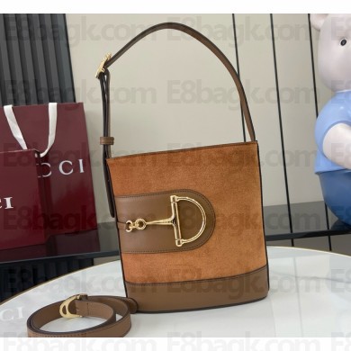 Gucci 73 small bucket bag 833665 Brown soft suede 2025