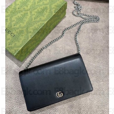 Gucci GG Marmont chain wallet 790060 black leather 2025