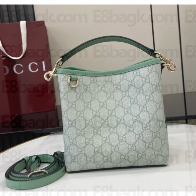 Gucci GG Emblem small bucket bag 815118 Sage green GG Monogram coated fabric 2025