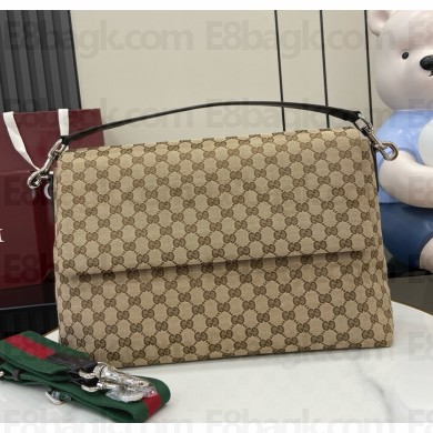 Gucci GG canvas large crossbody bag 821616 Beige and dark brown GG canvas 2025