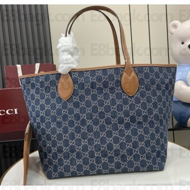 Gucci Totissima medium tote bag 820481 Blue GG denim 2025