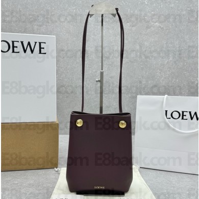 Loewe Pebble pouch in smooth calfskin Dark Burgundy 2025