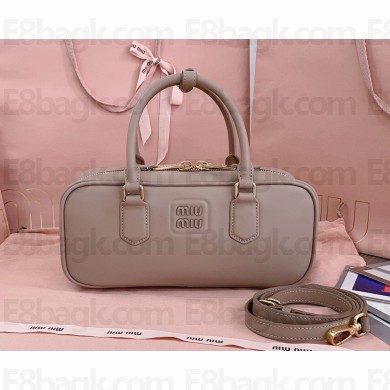 MIU MIU Arcadie leather bag 5BB148 nude pink 2025