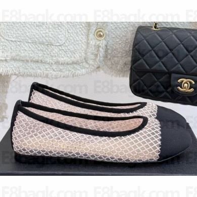 Chanel Ballet flats mesh & Grosgrain black / pink 2025