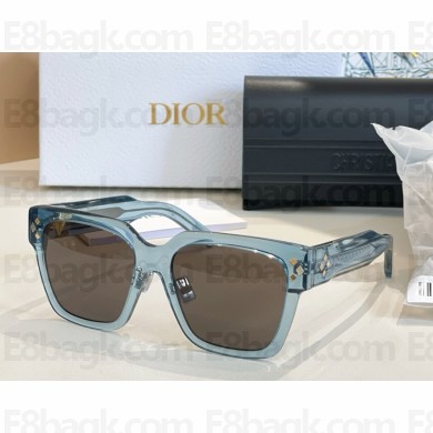 DIOR CD Diamond S3F Transparent Gray-Blue Square Sunglasses 2025