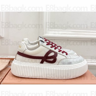 MIU MIU platform sneakers calfskin and mesh white 2025