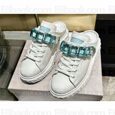 Jimmy Choo Diamond Maxi/crystal Nappa leather white/ice blue 2025