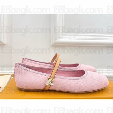 Louis Vuitton 1ADIBT Romy Flat Ballerina pink Monogram denim 2025