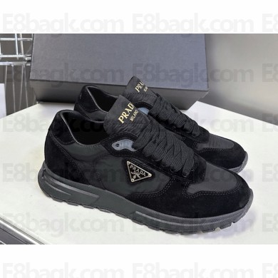 Prada Prax 2.0 Re-Nylon and suede sneakers 2EE436 black 2025