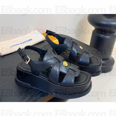 Louis Vuitton 1ACYJP Maya Platform Sandal Black Calf leather 2025