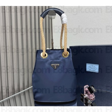 Prada Mariner Re-Nylon small bucket bag 1BE082 Baltic Blue 2025