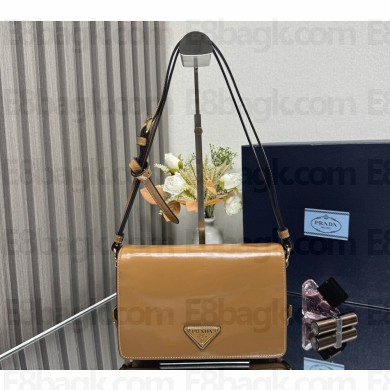 PRADA Leather shoulder bag 1BD082 Caramel 2025