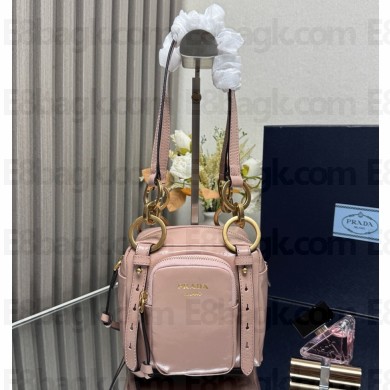 Prada Dangle leather top-handle mini-bag 1BB137 Powder Pink 2025
