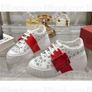 Roger Vivier platform leather sneakers red 2025