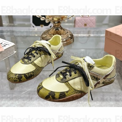 MIU MIU X New Balance technical fabric and calfskin sneakers 042103 2025
