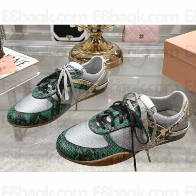 MIU MIU X New Balance technical fabric and calfskin sneakers 042106 2025