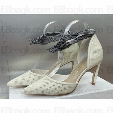Dior Toujours Pump white Perforated Supple Lambskin heel 5cm/7cm 2025