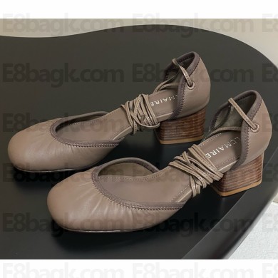LEMAIRE Micro Ballerina pumps dark brown heel 1cm/5cm/8.5cm 2025