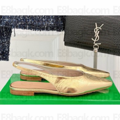 Bottega Veneta Sofia Sling Back Ballerina Slingback ballerina with supple construction in shiny calfskin gold 2025