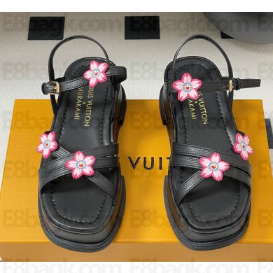 Louis Vuitton x Takashi Murakami Maya Platform Sandal Black 2025