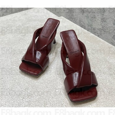 Bottega Veneta Riva Mule sandal in shiny calfskin with padded tubular straps and twisted design Barolo heel 9cm 2025