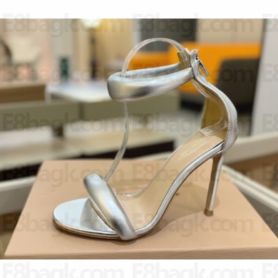 Gianvito Rossi Heel 10.5cm lambskin Padded Stiletto Square silver 2025