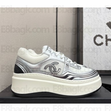 Chanel Sneakers platform Mesh & Calfskin white / silver 2025